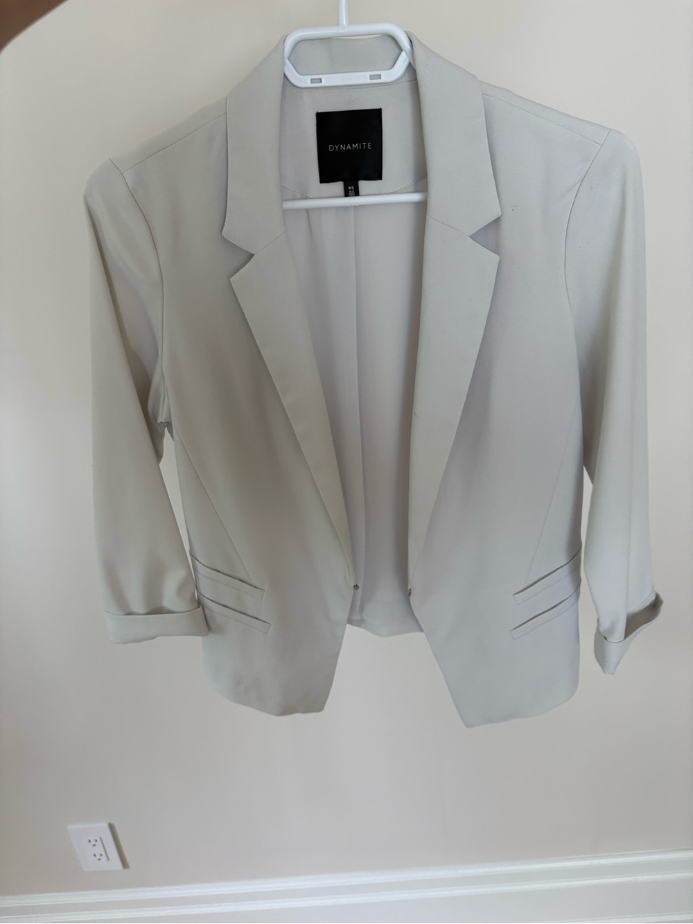 Dynamite Women's Pale Gray Tailored Open Blazer